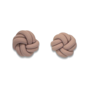 Blush polymer clay love knot stud earring