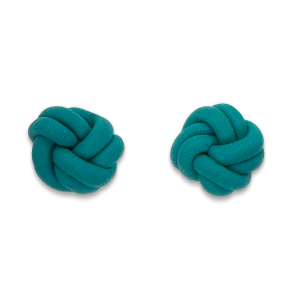 Teal polymer clay love knot stud earring