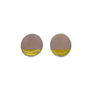 blush and gold coloured round stud earrings
