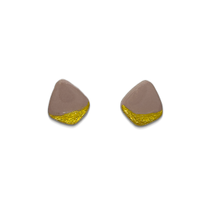 Blush coloured shield shaped stud earrings